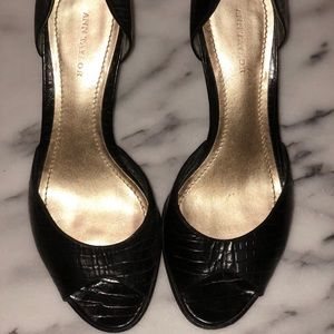 Ann Taylor Peep Toe Wedges - size 7